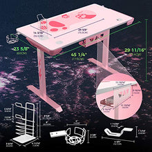 Load image into Gallery viewer, EUREKA ERGONOMIC I1-S Pink Gaming Desk, 43.3" Small Home Office PC Gaming Computer Desk, T-Shaped Writing Study Tables Popular Gift for Girlfriend Female E-Sports Lover
