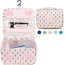 Load image into Gallery viewer, Hanging Travel Toiletry Bag Cosmetic Make up Organizer for Women and Girls Waterproof (Cactus)