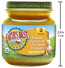 Load image into Gallery viewer, Earth's Best Organic Stage 2 Baby Food, Sweet Potato and Chicken Dinner, 4 oz. Jar