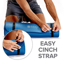 Load image into Gallery viewer, Gaiam Essentials Thick Yoga Mat Fitness & Exercise Mat With Easy-Cinch Yoga Mat Carrier Strap, Teal, 72"L X 24"W X 2/5 Inch Thick