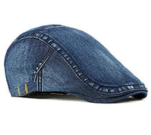 Load image into Gallery viewer, Qunson Mens Denim Cotton Newsboy Cap Ivy Gatsby Driving Hunting Cabbie Hats