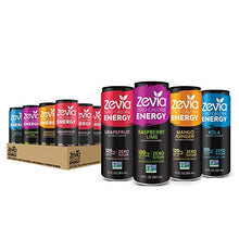 Load image into Gallery viewer, Zevia Zero Calorie Energy Drink, Variety Pack, 12 Ounce Cans (Pack of 12)
