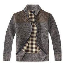 Load image into Gallery viewer, Gioberti Boy's Knitted Full Zip Cardigan Sweater with Soft Brushed Flannel Lining, Melange Coffee, Size 7