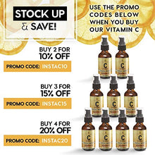 Load image into Gallery viewer, Vitamin C Serum for Face (2oz) with Hyaluronic Acid and Vitamin E Natural Skin Care Facial Treatment Neck & Chest Anti-Aging Serum Fights Pigmentation Fine Lines and Wrinkles