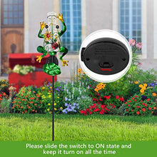 Load image into Gallery viewer, Litake Frog Rain Gauge Outdoor Decorative Metal Solar Rain Gauges Stake for Garden Yard, 6 Inch Capacity Plastic Tube and LED Light