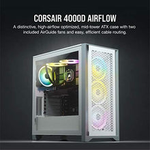 Load image into Gallery viewer, Corsair 4000D Airflow Tempered Glass Mid-Tower ATX PC Case - White
