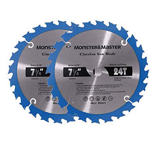 Load image into Gallery viewer, Monster&Master Metal Cutting Circular Saw Blade for Wood and Plastic, 7-1/4-inch x24T x 5/8-inch, MM-LW-001x2