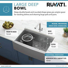 Load image into Gallery viewer, Ruvati 27-inch Apron-front Workstation Farmhouse Kitchen Sink 16 Gauge Stainless Steel Single Bowl - RVH9050