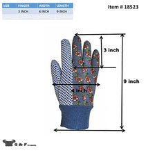 Load image into Gallery viewer, G & F Products 1852-3 Women Soft Jersey Garden Gloves, Women Work Gloves, 3-Pairs Green/Pink/Blue per Pack