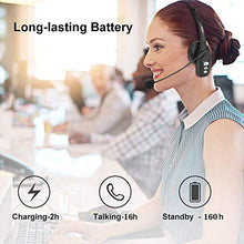 Load image into Gallery viewer, Arama Bluetooth Headset V5.0, Pro Wireless Headset with Noise Canceling Mic for Cell Phone Trucker Engineers Business Home Office