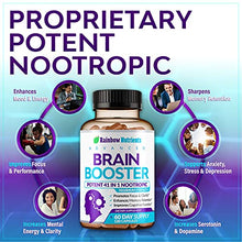 Load image into Gallery viewer, 41 in 1 Brain Booster Supplement for Focus, Memory, Clarity, Energy, Concentration | Natural Nootropics Brain Support Supplement with DMAE, Bacopa Monnieri & More | for Men & Women | 120 V Capsules