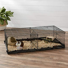 Load image into Gallery viewer, AmazonBasics Indoor-Outdoor Small Pet Habitat Cage with Canvas Bottom, with Divider, Black
