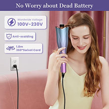 Load image into Gallery viewer, Aliavos Automatic Curling Iron, Auto Hair Curler with 4 Temp Up to 425℉& 3 Timer & Dual Voltage,1" Larger Rotating Barrel Curling Wand,Fast Heating, Anti-Scald, Auto Shut-Off Spin Iron for Styling