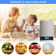 Load image into Gallery viewer, Nicewell Food Scale, 22lb Digital Kitchen Scale Weight Grams and oz for Cooking Baking, 1g/0.1oz Precise Graduation, Stainless Steel and Tempered Glass