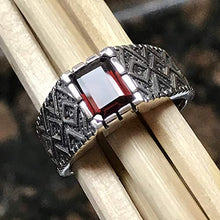 Load image into Gallery viewer, Natural 2ct Pyrope Garnet 925 Sterling Silver Men's Ring Size 7, 7.75, 8, 8.25, 9.75, 10, 10.25, 10.75, 11, 11.25, 11.75, 12, 12.25