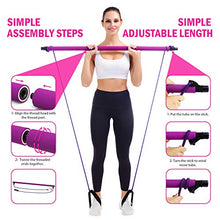 Load image into Gallery viewer, Viajero Pilates Bar Kit for Portable Home Gym Workout - 2 Latex Exercise Resistance Band - 3-Section Sticks - All-in-one Strength Weights Equipment for Body Fitness Squat Yoga with E-Book & Video