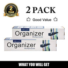 Load image into Gallery viewer, 2 Pack Imillet Mop and Broom Holder, Wall Mounted Organizer Mop and Broom Storage Tool Rack with 5 Ball Slots and 6 Hooks (Black)