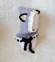 Load image into Gallery viewer, Kids Knitted Hat Autumn Winter Cute Children’s Fox Cat Wool Hat Hand-Woven Warm Earmuffs Cape Caps Unisex (Gray)