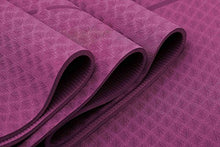 Load image into Gallery viewer, Ewedoos Eco Friendly Yoga Mat with Alignment Lines, TPE Yoga Mat Non Slip Textured Surfaces ¼-Inch Thick High Density Padding To Avoid Sore Knees, Perfect for Yoga, Pilates and Fitness (New Purple)