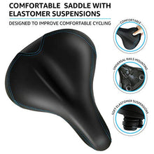 Load image into Gallery viewer, AIKATE Bike Seat, Most Comfortable Bike Saddle, Universal Replacement Bicycle Saddle, Waterproof Bicycle Seat with Extra Padded Memory Foam, Oversizes Bike Seat for Men/Women (Blue)