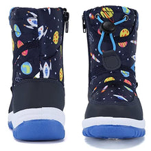 Load image into Gallery viewer, CIOR Winter Snow Boots for Boy and Girl Outdoor Waterproof with Fur Lined(Toddler/Little Kids) U120WXZ014-Space blue-23
