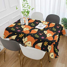 Load image into Gallery viewer, ALAZA Cute Cartoon Animal Fox Floral Tablecolth Table Cover for Party Dining Room Kitchen Decor,60 X 120,Stain and Wrinkle Resistant Washable Rectangle Table Cloth