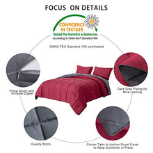 Load image into Gallery viewer, Homelike Moment Lightweight Comforter Set King Burgundy Red All Season Down Alternative Comforter Set Summer Duvet Insert 3 Piece - 1 Comforter with 2 Shams Reversible King Size Burgundy/Dark Grey
