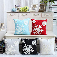 Load image into Gallery viewer, Elife 18x18 Soft Canvas Christmas Winter Snowflake Style Cotton Linen Embroidery Throw Pillows Covers w/ Invisible Zipper for Bed Sofa Cushion Pillowcases for Kids Bedding (1 Pair, White)