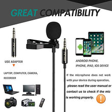 Load image into Gallery viewer, PoP voice Professional Lavalier Microphone with TRRS Y Splitter for iPhone Android PC YouTube Interview Video