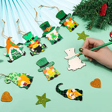 Load image into Gallery viewer, 48Pcs St. Patrick’s Day Wood Gnome Ornaments, Acejoz 8 Styles St. Patrick’s Day Ornaments Decorations with Shamrock, Leprechauns for Tree, Home Decor, Party Decoration