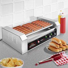 Load image into Gallery viewer, Olde Midway Electric 18 Hot Dog 7 Roller Grill Cooker Machine 900-Watt - Commercial Grade