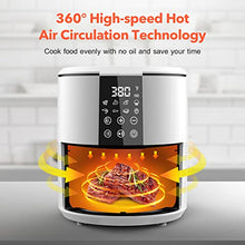 Load image into Gallery viewer, Kitcher3.5Qt Air Fryer LED Touch Digital Screen Hot Air Fryers Oven Oilless Cooker with Temperature Control 60 Minutes Timer Non-stick Fry Basket 50 Recipes Auto Shut Off Feature (White)