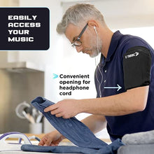 Load image into Gallery viewer, E Tronic Edge Phone Holder for Running - Cell Phone Arm Bands with Reflective Logo - Phone Strap Armband Fits iPhone and Android - Use for Running, Walking, Hiking, and Biking - Gray, Medium