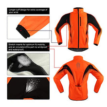 Load image into Gallery viewer, ARSUXEO Winter Warm UP Thermal Softshell Cycling Jacket Windproof Waterproof Bicycle MTB Mountain Bike Clothes 15-K Orange Size XX-Large