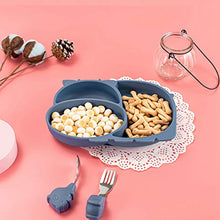 Load image into Gallery viewer, Baby Silicone Suction Plate,Toddler Divided Dish,Kids Silicone Placemat Fits Most Highchair Trays, Microwave Dishwasher Safe (Blue)