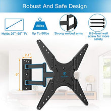 Load image into Gallery viewer, PERLESMITH TV Wall Mount for Most 26-55 Inch Flat Curved TVs with Swivels, Tilts & Extends 19.5 Inch - Wall Mount TV Bracket VESA 400x400 Fits LED, LCD, OLED, 4K TVs Up to 88 lbs