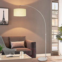 Load image into Gallery viewer, Real Marble Base Steel Adjustable Arching LED Floor Lamp, 81" H (90-6931AB)
