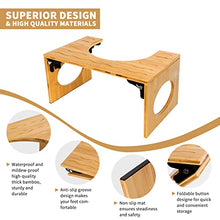 Load image into Gallery viewer, BQYPOWER Squatting Toilet Stool, Bamboo 8 Inch Toilet Potty Stool, Foldable Bathroom Squatting Urinal with Non-Slip Mat for Adults Children