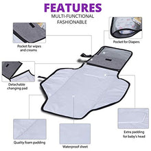 Load image into Gallery viewer, Portable Baby Changing Pad for Changing Diaper, Waterproof and Lightweight Easy to Carry and Travel, Portable Changing Station with Built in Pillow and Changing Mats.