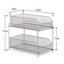 Load image into Gallery viewer, HAITRAL 2 Tier Sliding Cabinet Basket Organizer Drawer, Mesh Storage Organizer with Pull Out Drawers for Countertop, Cabinet, Pantry, Under The Sink, Desktop
