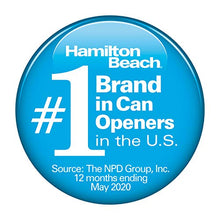 Load image into Gallery viewer, Hamilton Beach (76606ZA) Smooth Touch Electric Automatic Can Opener with Easy Push Down Lever, Opens All Standard-Size and Pop-Top Cans, Extra Tall, Black and Chrome