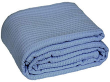 Load image into Gallery viewer, HILLFAIR 100% Certified Organic Cotton Blankets- Queen Size Bed Blankets- All Season Cotton Blanket- Cotton Bed Blankets- Soft Multipurpose Queen Blankets- Blue Queen Size Blankets