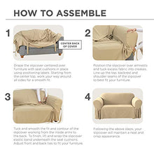 Load image into Gallery viewer, SureFit Home Décor SF13961 Cotton Duck Fabric Folding Chair Cover, Relaxed Fit, Machine Washable, One Piece, Natural Color