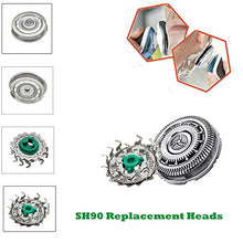 Load image into Gallery viewer, SH90 Replacement Head for Philips Norelco, Shaver Heads Blades Cutter Replacement Compatible with Philips Norelco SH90/62 Series 9000 Series 8000 S8950 S9000 S9311 S9321 S9511 S9531 S9721 Shaving Head