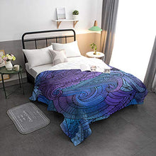 Load image into Gallery viewer, T&H XHome Luxury Quilted Comforter Bedspread-Thin Soft Cozy,Blue and Purple Vine Floral Pattern Reversible Stitched Summer Lightweight Quilt Coverlet for All Season