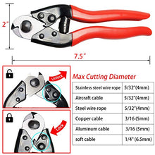 Load image into Gallery viewer, Muzata Stainless Steel Cable Cutter Wire Rope Shearing Forceps for Bicycle Cable and Housing+ 4Pcs Bike Brake Cable Cap End Tips as Gift M015