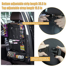 Load image into Gallery viewer, JUSTTOP Black Car Backseat Organizer with Touch Screen Tablet Holder + 9 Storage Pockets Kick Mats Car Seat Back Protectors, 2 pack