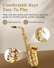 Load image into Gallery viewer, Eastar AS-Ⅱ Student Alto Saxophone E Flat Gold Lacquer Alto Beginner Sax Full Kit With Carrying Sax Case Mouthpiece Straps Reeds Stand