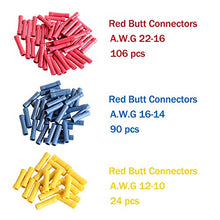 Load image into Gallery viewer, AIRIC 220PCS Butt Connectors Crimp Terminals 22-10 AWG PVC Butt Connector Kit Fully Insulated Wire Butt Splice Connectors