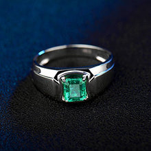 Load image into Gallery viewer, Lanmi Men's 14K/18K Yellow White Gold Natural Emerald Ring Sapphire Tanzanite Engagement Wedding Band with Diamonds for Man Father's Day